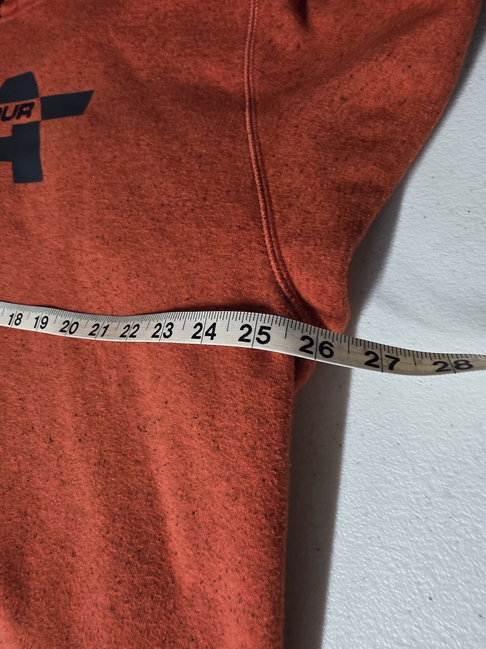 Under Armour Men's Orange UA Logo Hoodie Kangaroo Front Pocket Size XXL - Picture 9 of 11